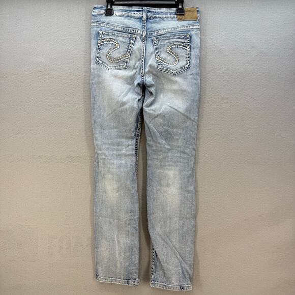 Silver Jean Co Jeans Girls 14 Light Blue Sasha Straight Leg Mid Rise School Jean - Picture 2 of 14